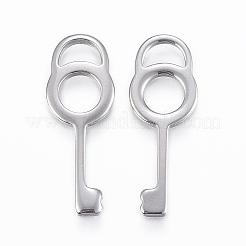 変色しにくい304ステンレススチールペンダント  キー  ステンレス鋼色  31.5x11.5x2mm  穴：6x3.5mm&nbsp;STAS-H416-68P