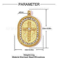 304 Edelstahl mit Kristall-Strass-Anhängern&nbsp;RB-OY001-16G