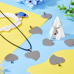 12 шт. 2 стиля 201 нержавеющая сталь сердце штамповка пустые бирки подвески&nbsp;STAS-TA0002-94