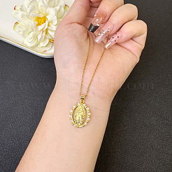 Латунные стразы религиозные подвески Девы Марии ожерелья для женщин&nbsp;FS-WGF6716-02