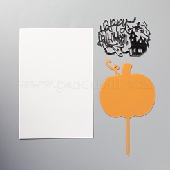 Акриловая тыква Хэллоуин слово торт вставить украшение карты X-DIY-H109-07