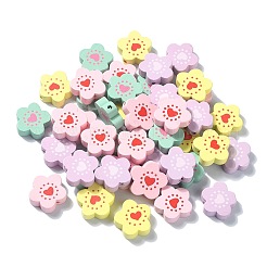 150шт 5 цвета окрашенные распылением деревянные бусины&nbsp;WOOD-CJ0001-81