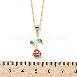 Латунь эмаль кулон ожерелья NJEW-S441-06G