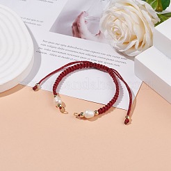 Bracelet de perles tressées en polyester semi-fini&nbsp;AJEW-JB01128-01