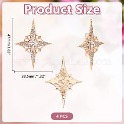 4 broche en alliage avec strass pour sac à dos ou vêtements&nbsp;JEWB-HY0001-64A