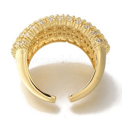 Покрытие стойки латунные прозрачные кольца с фианитом открытые манжеты RJEW-S411-18G