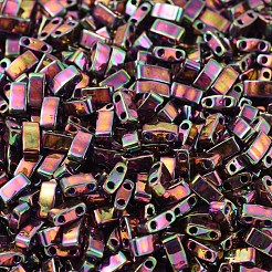 MIYUKIハーフティラビーズ  日本製シードビーズ  2の穴  （htl1893)梅金光沢  5x2.3x1.9mm  穴：0.8mm  約1250個/50g&nbsp;SEED-X0054-HTL1893