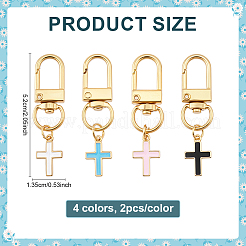 8 llavero colgante de aleación de esmalte de 4 colores&nbsp;KEYC-ME0001-12