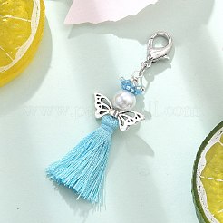 Подвеска-кисточка из стеклянного жемчуга и бисера «миюки» в виде ангела HJEW-MZ00198