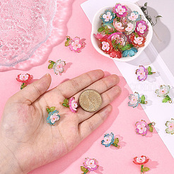 50шт 5 цвета прозрачные акриловые подвески&nbsp;TACR-SC0001-50