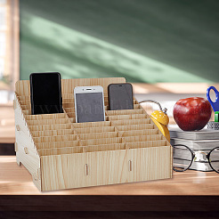 Деревянный ящик для хранения сотового телефона с 36 сеткой AJEW-WH0348-93B