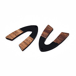 Pendentifs en résine opaque et bois de noyer&nbsp;RESI-N025-029-B01