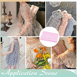 Полиэфирная ткань с цветочным узором&nbsp;DIY-WH0591-147B