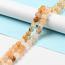 Натуральный желтый гематоидный кварц/золотые целебные кварцевые бусины нити G-E571-34C