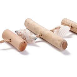 Pendentif suspendu en bois de poisson de style méditerranéen&nbsp;HJEW-C007-02A