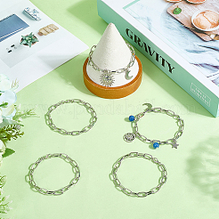 20шт железный кабель цепочка браслеты для женщин мужчин&nbsp;BJEW-SC0001-42