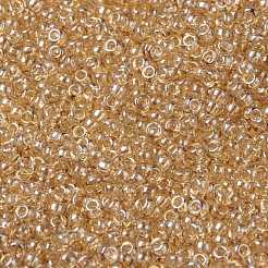 MIYUKIラウンドロカイユビーズ  日本製シードビーズ  8/0  （rr2439)ライトスモーキートパーズゴールド光沢  3mm  穴：1mm  約2111~2277個/50g&nbsp;SEED-X0055-RR2439