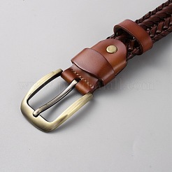 Cinture a catena da uomo in pelle di vacchetta intrecciata&nbsp;AJEW-WH20020-443A-01
