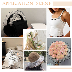 2 шт. 2-х цветная 2-слойная полиэстеровая плиссированная кружевная лента для отделки OCOR-PH0002-78