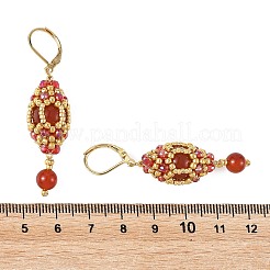 Orecchini da donna in corniola naturale con chiusura a leva&nbsp;EJEW-MZ00785-01