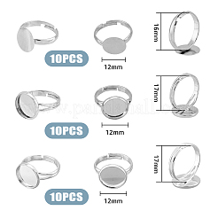 30 шт. 3-х стилевые латунные накладки на кольца KK-FH0006-35