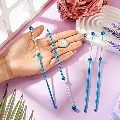 4 Stück DIY-Häkelnadeln aus Legierung mit Perlen&nbsp;AJEW-TA0003-50E