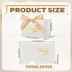 10 шт. подарочные коробки для упаковки конфет с золотым тиснением и лентой&nbsp;CON-LP0001-12