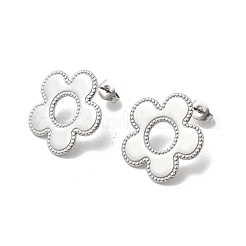 Серьги-гвоздики в форме цветка из нержавеющей стали 304&nbsp;LS-EJEW-F398-02P