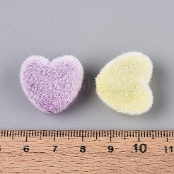 Флокированные непрозрачные акриловые бусины в форме сердца&nbsp;OACR-T030-09M