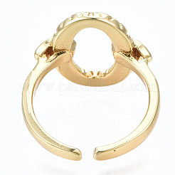 Латунные микро проложить манжеты кольца кубического циркония RJEW-S045-070-NR