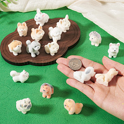 Colgantes de perro con flocado de resina&nbsp;RESI-TAC0012-21