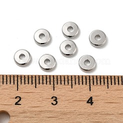 真鍮製スペーサービーズ  ディスク  プラチナメッキ  5x1.2mm  穴：1.5mm&nbsp;KK-P249-04B-P