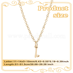 1 collar con colgante de letra de acero inoxidable 304&nbsp;NJEW-LP0001-39I-G