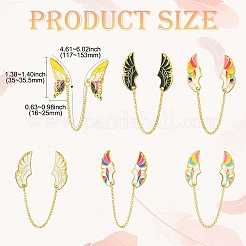 6 шт. 6 стиля крыльев эмалевые булавки&nbsp;JEWB-CJ0001-39