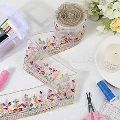 5 ярд ленты из полиэстера с цветочной вышивкой&nbsp;OCOR-CY0001-17A