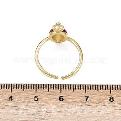 Латунные эмалевые кольца-манжеты с изображением фруктов и моркови RJEW-C139-19F-G