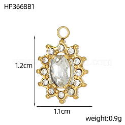 Подвески из нержавеющей стали 304 с кубическим цирконием STAS-OY003-99G-01