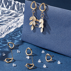 5 пара латунных сережек-гвоздиков KK-BC0011-59