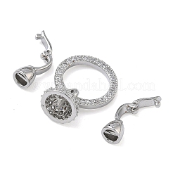 Кольцо латунное микропаве прозрачный кубический цирконий застежки-защелки&nbsp;KK-Z143-15P