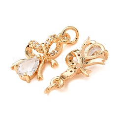 Pendenti in zirconi cubici trasparenti in micro pavè di ottone&nbsp;CU-CBAEC99-25G