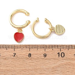 Valentinstag-Ohrringe aus Messing mit Mikropavé-Fassung und klaren Zirkonia&nbsp;EJEW-Z164-24G