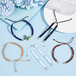 10шт 5-цветный плетеный нейлоновый шнур для изготовления браслета-слайдера&nbsp;AJEW-GO00047