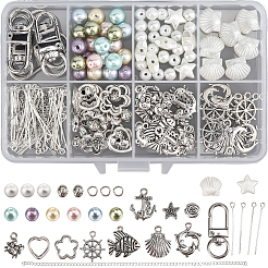 Наборы для самостоятельного изготовления стеклянных жемчужных бусин и подвесок в виде морских животных&nbsp;DIY-SC0030-83