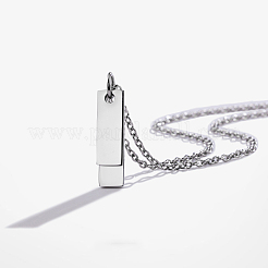 Ожерелья из нержавеющей стали 304 с двойным прямоугольным кулоном и цепочкой&nbsp;FS-WG7A741-01