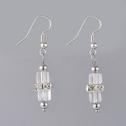 Гальванических стеклянные болтающийся серьги EJEW-JE03687