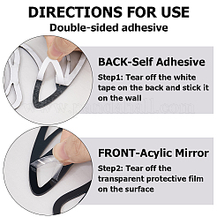 Лист акриловые зеркальные настенные наклейки OACR-WH0032-06B