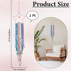 Настенные украшения из полиэстера ручной работы в технике макраме&nbsp;HJEW-WH20020-003B