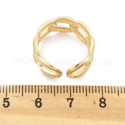 Латунные кольца-манжеты в форме цепочки для женщин RJEW-B119-11G