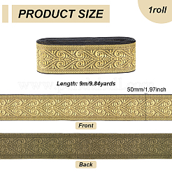 Жаккардовые цветочные ленты из полиэстера&nbsp;SRIB-WH0011-167B