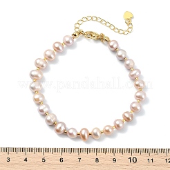 Armbänder aus natürlichen Süßwasserzuchtperlen und Kartoffelperlen für Damen&nbsp;BJEW-JB13620
